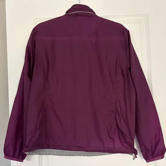 L.L.Bean Windbreaker Womens M Purple Quarter Zip Pullover Lightweight Jacket - Picture 3 of 9